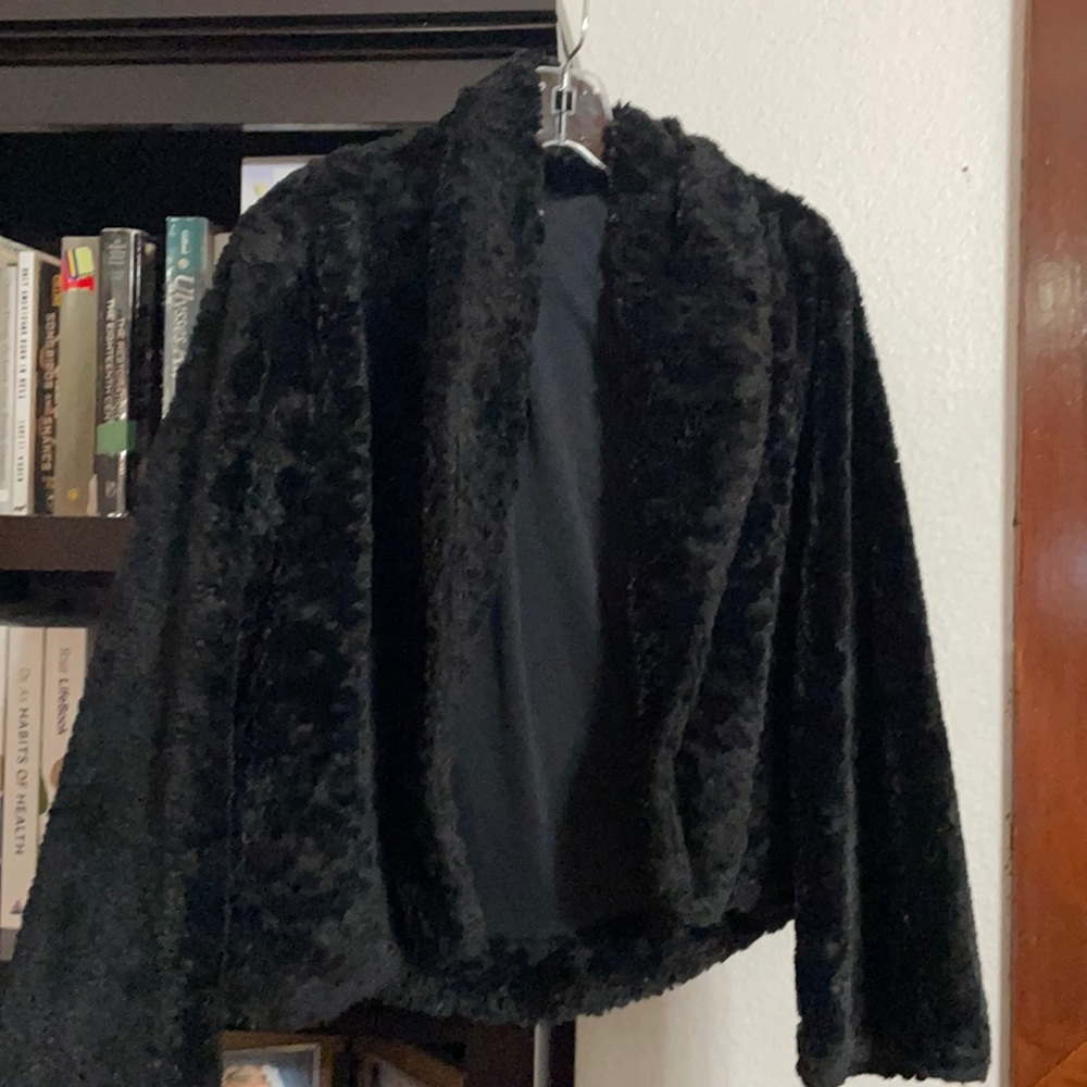 Black Faux Fur Coat